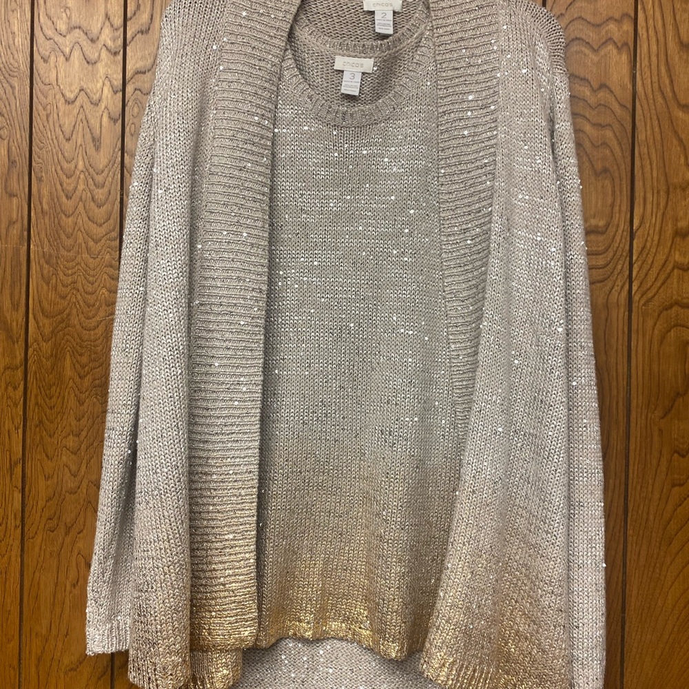 Chico’s size 2 cardigan size 3 tank
